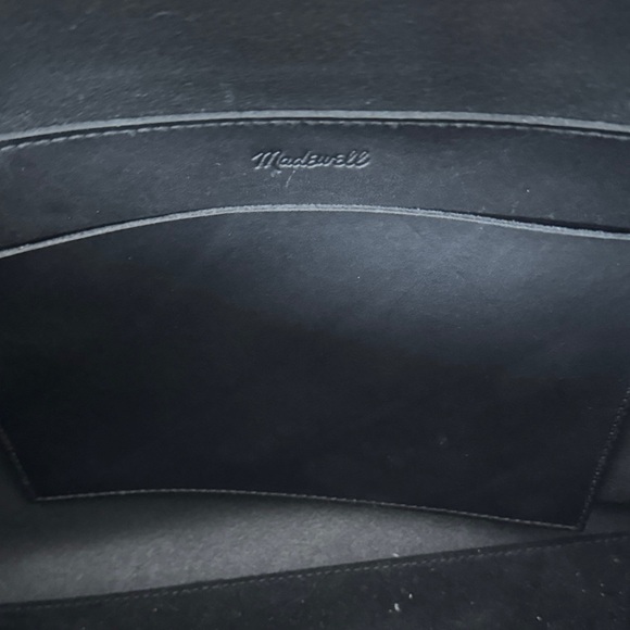 Madewell Sleek Black Leather Large Tote Bag - Picture 3 of 9